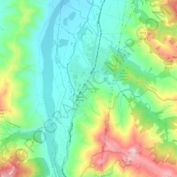 Topografisk kort Ciano d'Enza, højde, terræn