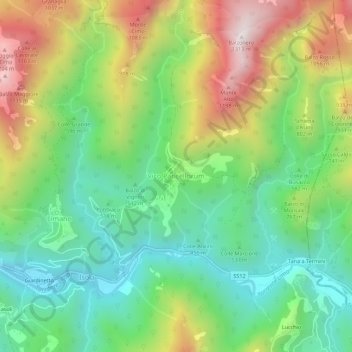 Topografisk kort Vico Pancellorum, højde, terræn