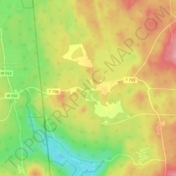 Topografisk kort Yxsjöberg, højde, terræn