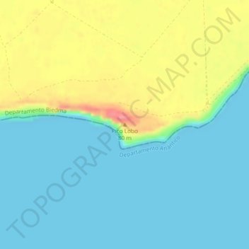 Topografisk kort Pico Lobo, højde, terræn