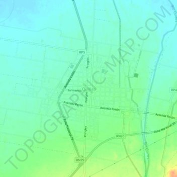 Topografisk kort Quines, højde, terræn