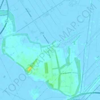 Topografisk kort Coltano, højde, terræn