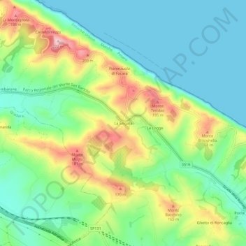 Topografisk kort La Siligata, højde, terræn