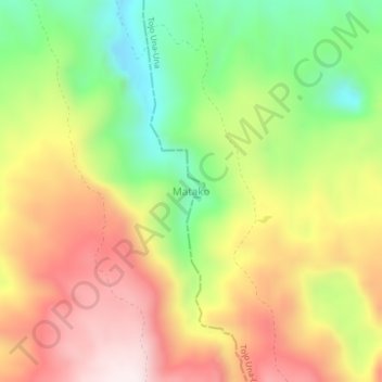 Topografisk kort Matako, højde, terræn