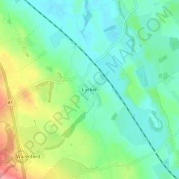 Topografisk kort Lucker, højde, terræn