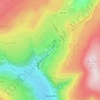 Topografisk kort Cray, højde, terræn