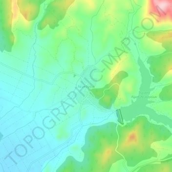 Topografisk kort Lefkogia, højde, terræn