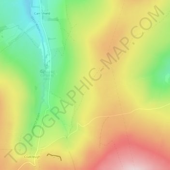 Topografisk kort Carrshield Moor, højde, terræn