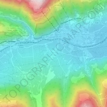 Topografisk kort Cirlano, højde, terræn
