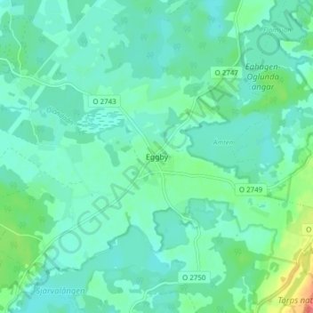 Topografisk kort Eggby, højde, terræn