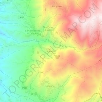 Topografisk kort Altavilla, højde, terræn