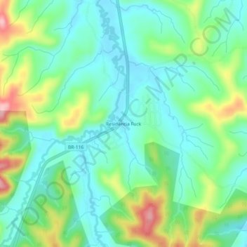 Topografisk kort Residência Fuck, højde, terræn