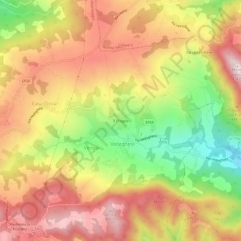 Topografisk kort Il Poggio, højde, terræn