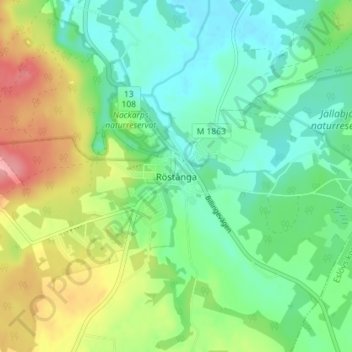 Topografisk kort Röstånga, højde, terræn