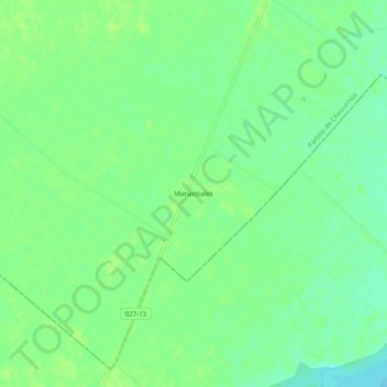 Topografisk kort Manantiales, højde, terræn