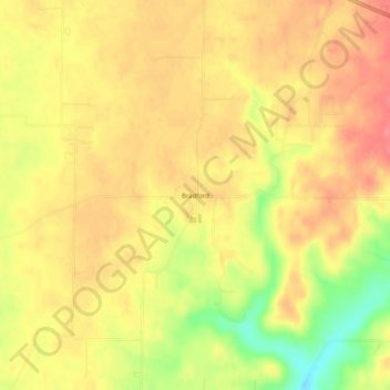 Topografisk kort Bradford, højde, terræn