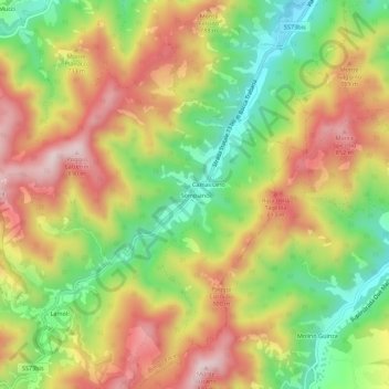 Topografisk kort Sompiano, højde, terræn