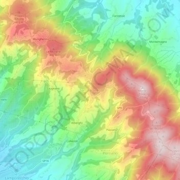 Topografisk kort San Baronto, højde, terræn