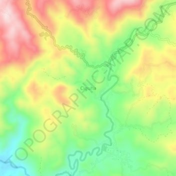 Topografisk kort Ciguha, højde, terræn