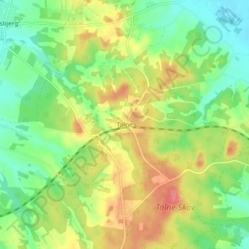 Topografisk kort Tolne, højde, terræn