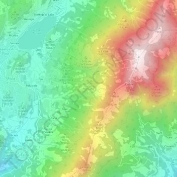 Topografisk kort Fovo alto, højde, terræn