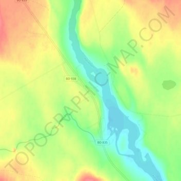 Topografisk kort Narken, højde, terræn