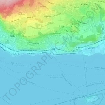 Topografisk kort Ürikon, højde, terræn