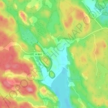 Topografisk kort Tyllinge, højde, terræn