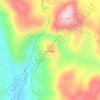 Topografisk kort Bulu Marena, højde, terræn