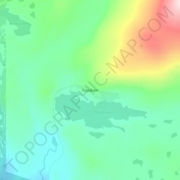 Topografisk kort Tossåsen, højde, terræn