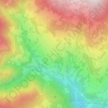 Topografisk kort Latzfons - Lazfons, højde, terræn
