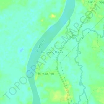 Topografisk kort Kampung Pulau, højde, terræn