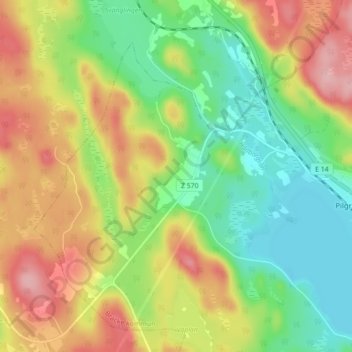 Topografisk kort Hållborgen, højde, terræn