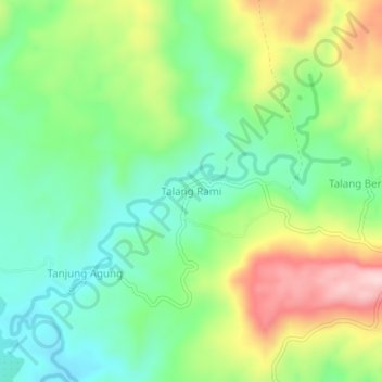 Topografisk kort Talang Rami, højde, terræn