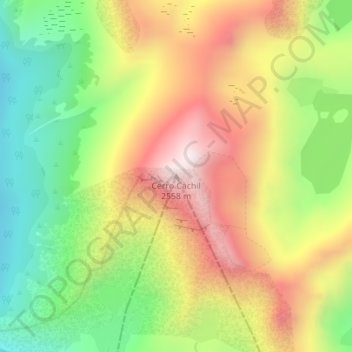 Topografisk kort Cerro Cachil, højde, terræn