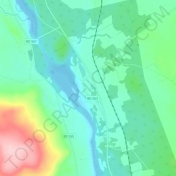 Topografisk kort Arnemark, højde, terræn