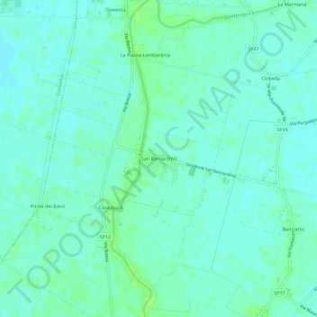 Topografisk kort San Bernardino, højde, terræn