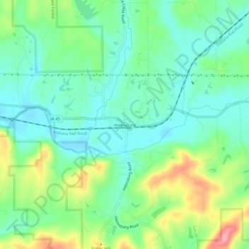 Topografisk kort Helmsburg, højde, terræn