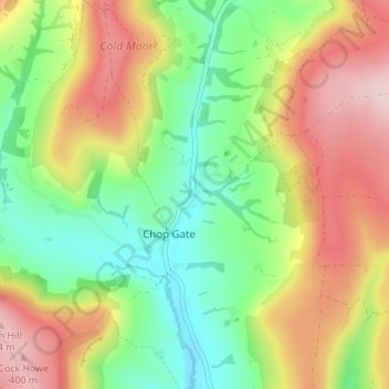 Topografisk kort Seave Green, højde, terræn