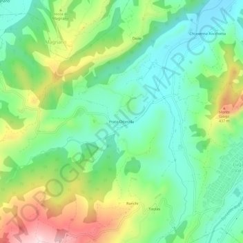 Topografisk kort Prato Ottesola, højde, terræn