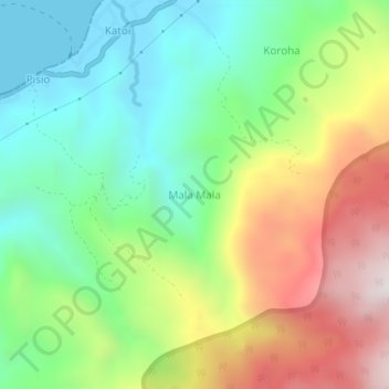 Topografisk kort Mala Mala, højde, terræn