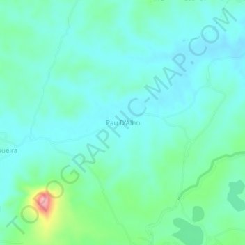 Topografisk kort Pau D'Alho, højde, terræn
