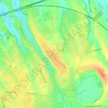 Topografisk kort Castelverde, højde, terræn