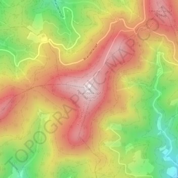 Topografisk kort Brandenkopf, højde, terræn