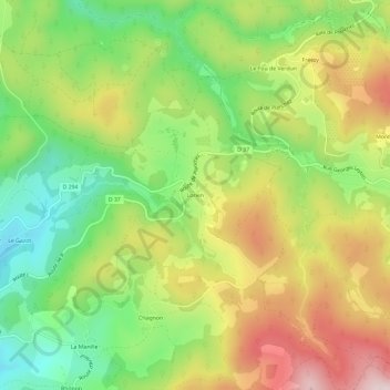 Topografisk kort Lorien, højde, terræn