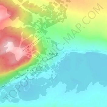 Topografisk kort Klimpfjäll, højde, terræn