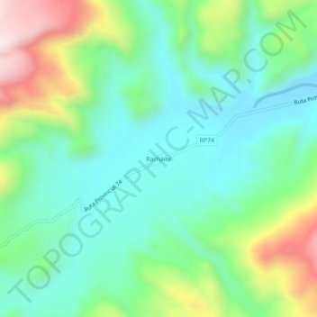Topografisk kort Rachaite, højde, terræn