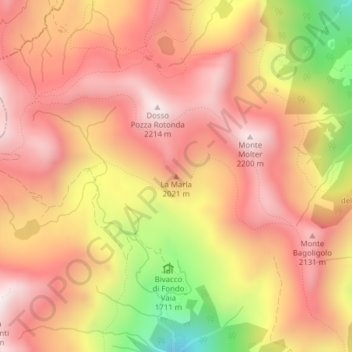Topografisk kort La Marla, højde, terræn
