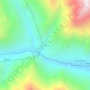 Topografisk kort Ka, højde, terræn