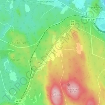 Topografisk kort Skeppmora, højde, terræn